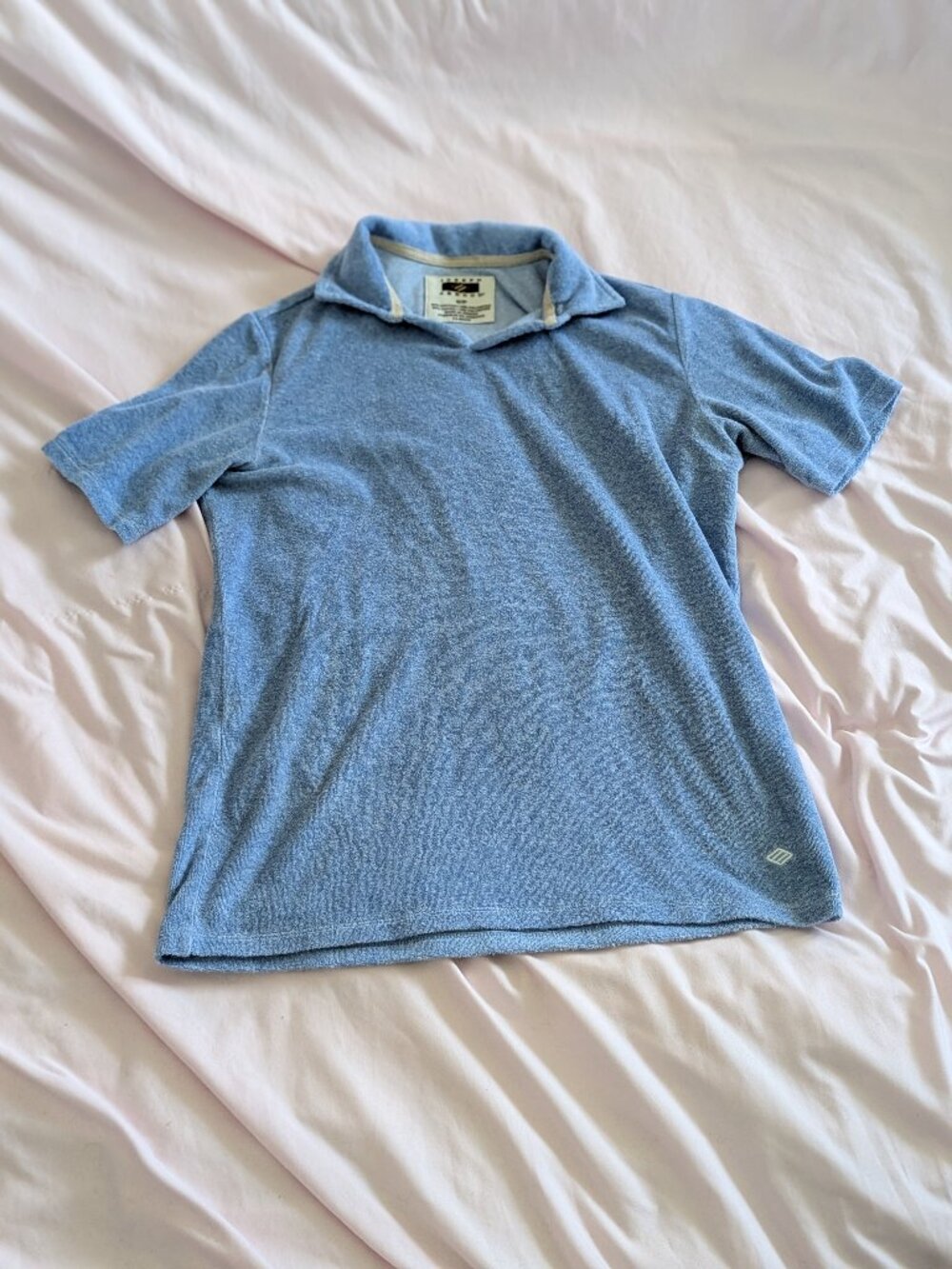 Joseph Abboud Blue Terry Polo Shirt S